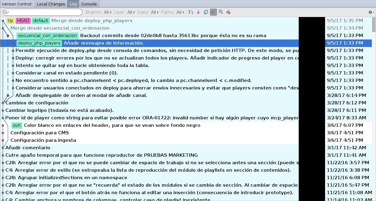 Estado después de merge. No hubo conflictos.