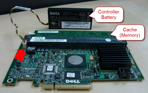 Controladora RAID con RAM y batería (BBU)